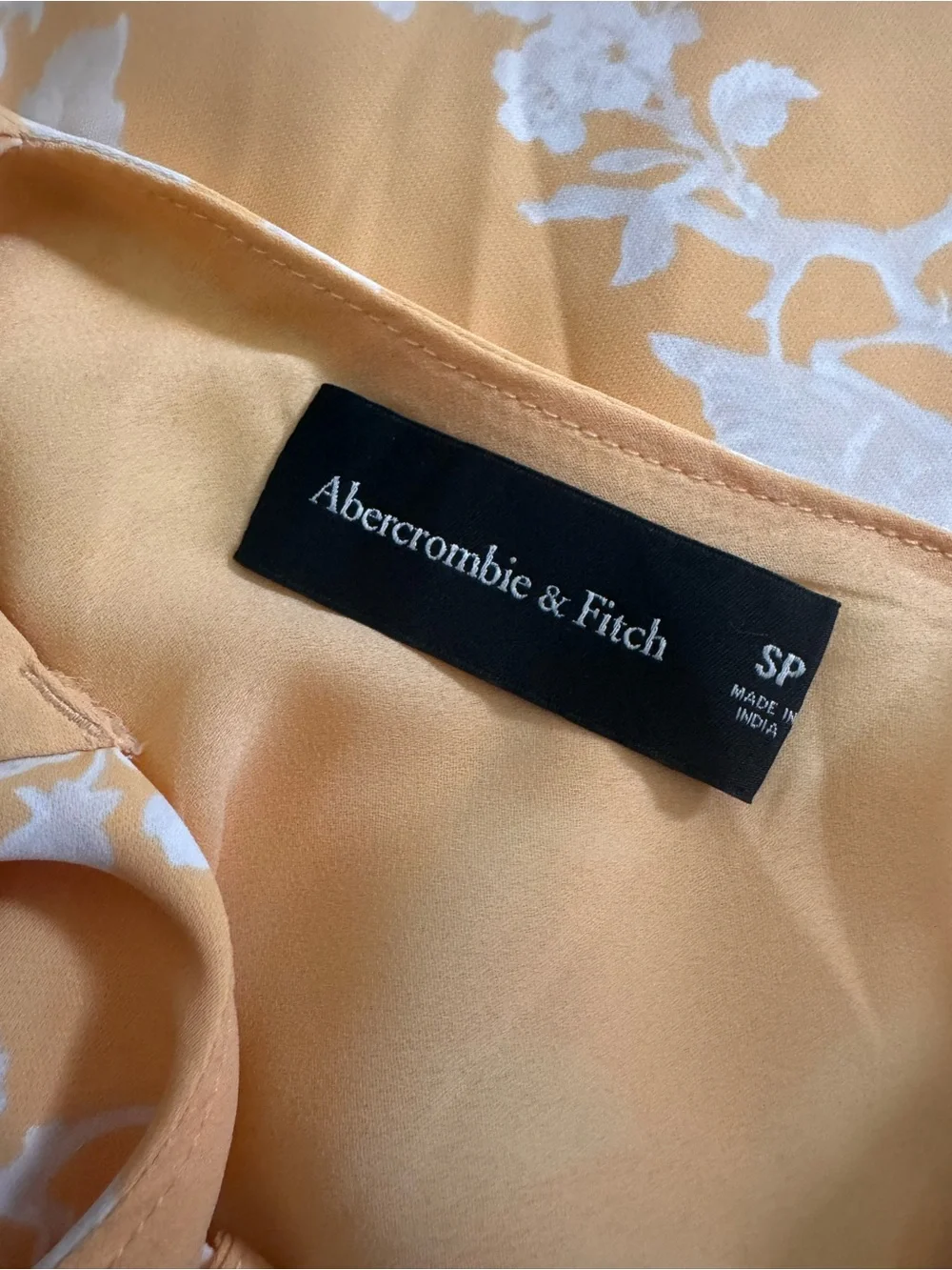 ABERCROMBIE & FITCH Women's Yellow Floral Slip Cowl Neck Summery Dress Small P